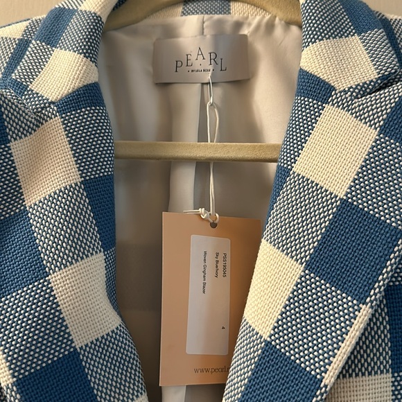 Pearl by Lela Rose woven gingham two button blazer. - Picture 2 of 2